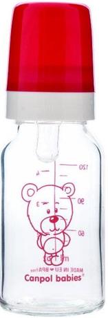 Фото Бутылочка стеклянная с силиконовой соской 3+, 120 мл