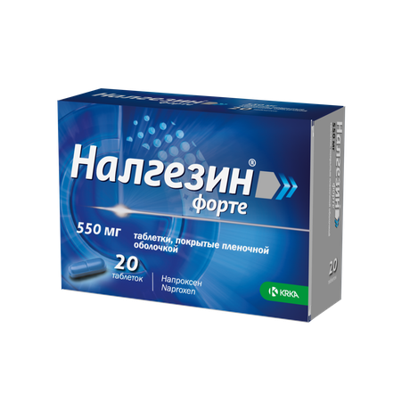 Фото Налгезин Форте, таблетки покрыт. плен. об. 550 мг, 20 шт.