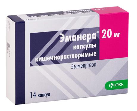 Фото Эманера, капсулы 20 мг, 14 шт.