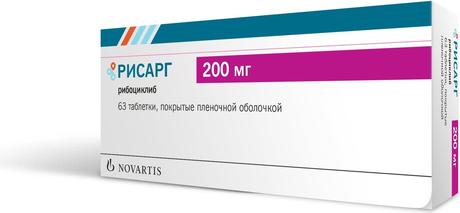 Фото Рисарг, таблетки, покрытые пленочной оболочкой 200 мг, 63 шт.