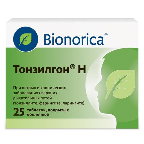 Фото Тонзилгон Н, таблетки покрытые оболочкой, 25 шт.