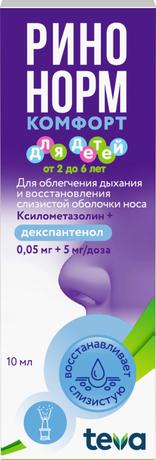 Фото Ринонорм Комфорт, спрей назальный 0.05 мг+5 мг/доза, 10 мл