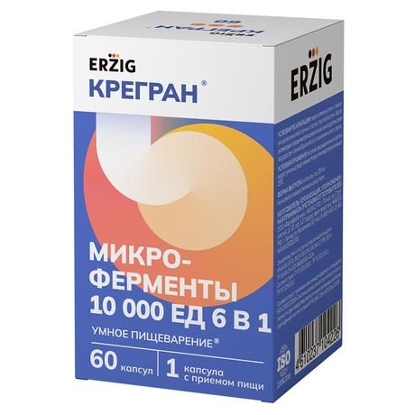 Фото Микроферменты 6 в 1 (Крегран), капсулы 10000 ЕД, 60 шт.