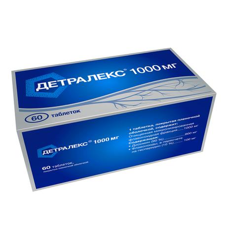 Фото Детралекс, таблетки покрыт. плен. об. 1000 мг, 60 шт.
