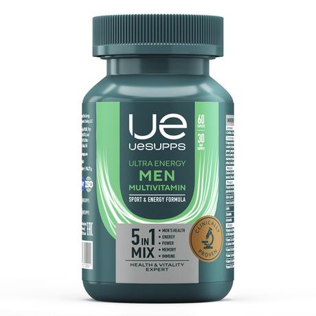 Фото UESUPPS Ультра Энерджи Мен Мультивитамин Формула, таблетки, 60 шт.