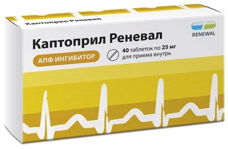 Фото Каптоприл Реневал, таблетки 25 мг, 40 шт.