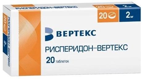 Фото Рисперидон таблетки, покрытые пленочной оболочкой 2 мг, 20 шт.