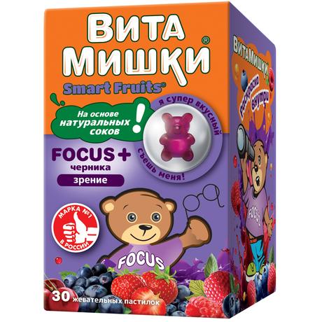 Фото ВитаМишки Focus + черника, пастилки жевательные, 30 шт.