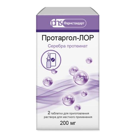 Фото Протаргол-Лор, таблетки для приготовления раствора 200 мг, 2 шт.