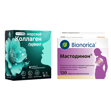 Фото Набор Мастодинон таб х120 и Коллаген морск ComForte х15