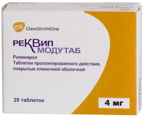 Фото Реквип Модутаб, таблетки пролонг. покрытые пленочной оболочкой 4 мг, 28 шт.