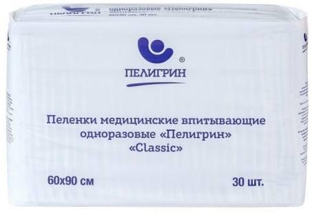 Фото Пелигрин Classic, пеленки одноразовые нестерильные, 60 см х 90 см, 30 шт.