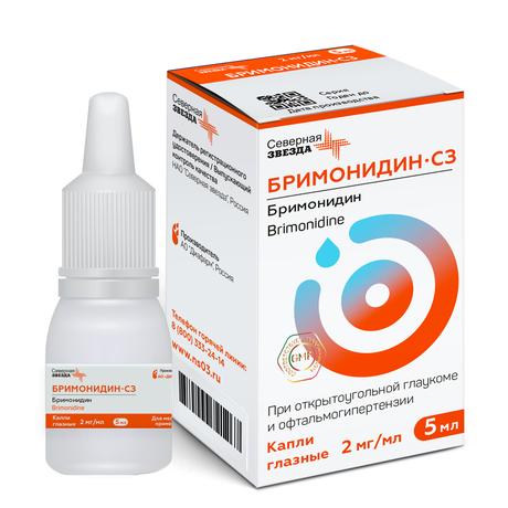Фото Бримонидин-СЗ, капли глазные 2 мг/мл, 5 мл 