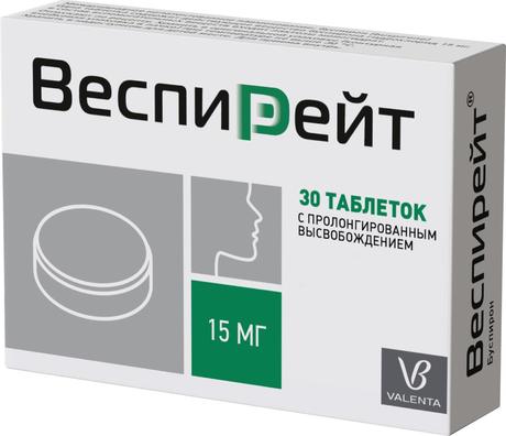 Фото Веспирейт, таблетки с пролонг. высвобождением 15 мг, 30 шт.