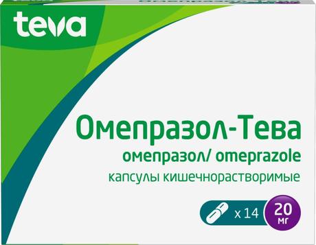 Фото Омепразол-Тева, капсулы 20 мг, 14 шт.