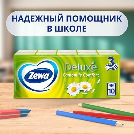 Фото Зева Делюкс, платочки носовые бумажные (ромашка), 100 шт.