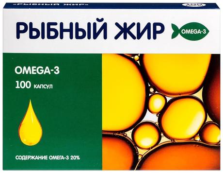 Фото Рыбный жир, капсулы 330 мг, 100 мг