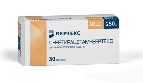 Фото Леветирацетам-Вертекс, таблетки покрытые пленочной оболочкой 250 мг, 30 шт.