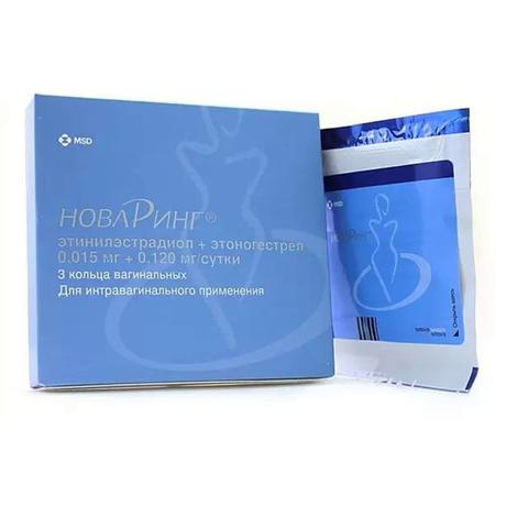 Фото НоваРинг, кольца вагинальные 0.015 мг+0.120 мг/сутки с аппликатором, 3 шт.