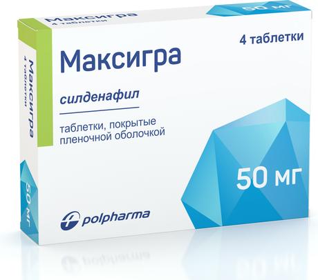 Фото Максигра, таблетки покрыт. плен. об. 50 мг, 4 шт.