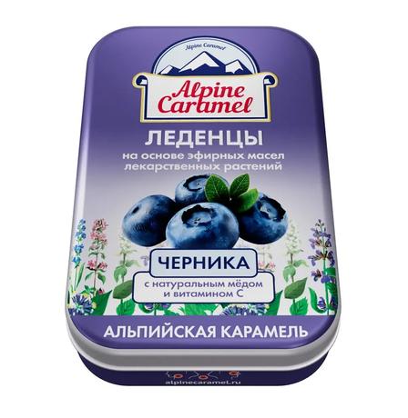 Фото  Alpine Caramel Альпийская Карамель, леденцы детские (черника, Вит С, мед), 53 г