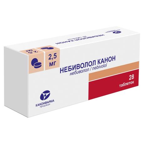 Фото Небиволол Канон, таблетки 2,5 мг, 28 шт.