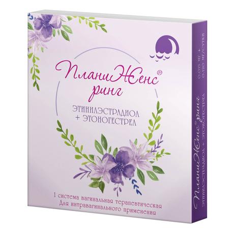 Фото ПланиЖенс ринг, система вагинальная терапевтическая 0.015 мг+0.120 мг/сутки