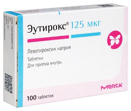 Фото Эутирокс, таблетки 125 мкг, 100 шт.