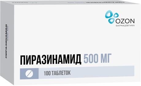 Фото Пиразинамид, таблетки 500 мг, 100 шт.