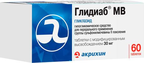 Фото Глидиаб МВ, таблетки с модиф. высв. 30 мг, 60 шт.