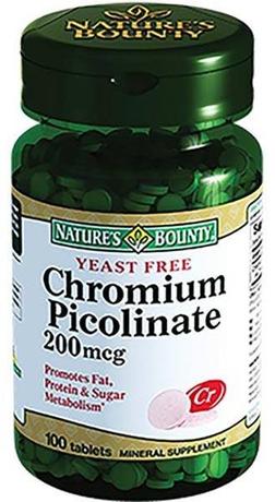 Фото Nature'S Bounty Пиколинат хрома (бездрожжевой), таблетки, 100 шт.