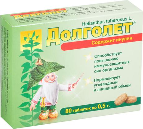 Фото Долголет, таблетки 500 мг, 80 шт.