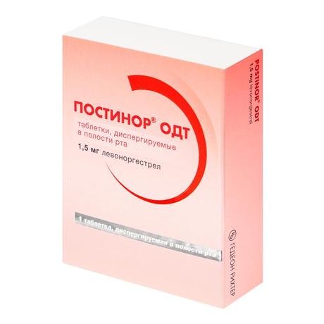 Фото Постинор ОДТ, таблетки диспергируемые в полости рта 1.5 мг, 1 шт.