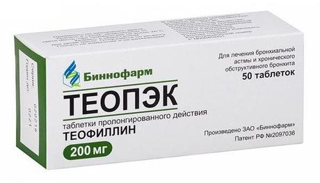 Фото Теопэк, таблетки с пролонгированным высвобождением 200 мг, 50 шт.