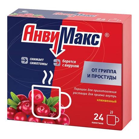Фото АнвиМакс, порошок для приготовления раствора для приема внутрь (клюква) 5 г, 24 шт.