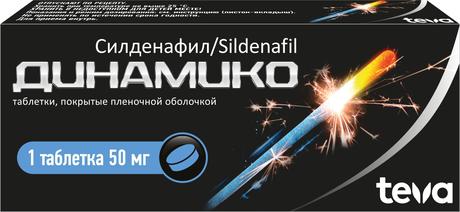 Фото Динамико, таблетки покрыт. плен. об. 50 мг, 1 шт.
