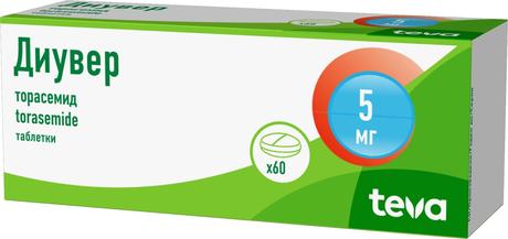 Фото Диувер, таблетки 5 мг, 60 шт.
