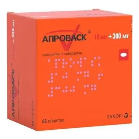 Фото Апроваск, таблетки покрыт. плен. об. 10 мг+300 мг, 56 шт.