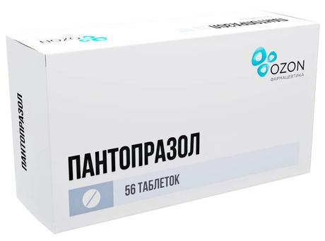 Фото Пантопразол, таблетки в пленочной оболочке кишечнорастворимые 40 мг, 56 шт.