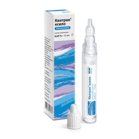 Фото Кватран ксило, капли назальные 0,05% тюбик/капельница 15 мл, 1 шт.