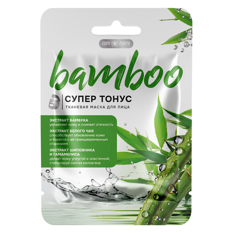 Фото Маска для лица тканевая ComForte, Супер тонус с экстрактом бамбука