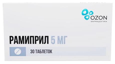 Фото Рамиприл, таблетки 5 мг, 30 шт. (Озон Фарм)