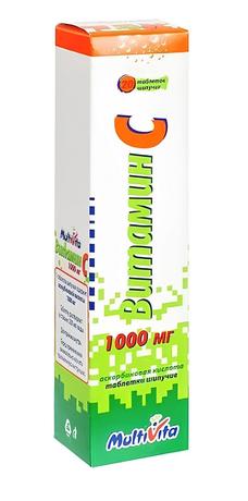 Фото Витамин С таблетки шипучие 1000 мг, 20 шт.