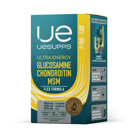 Фото UESUPPS Ультра Энерджи Глюкозамин Хондроитин МСМ, таблетки, 90 шт.