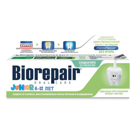 Фото Biorepair Junior, Зубная паста для детей 6-12 лет Cладкая мята, 75 мл
