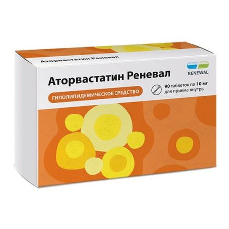 Фото Аторвастатин Реневал, таблетки покрыт. плен. об. 10 мг, 90 шт.