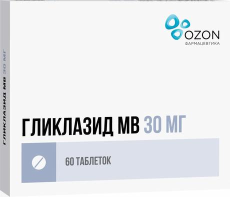 Фото Гликлазид МВ, таблетки с модифицированным высвобождением 30 мг, 60 шт.