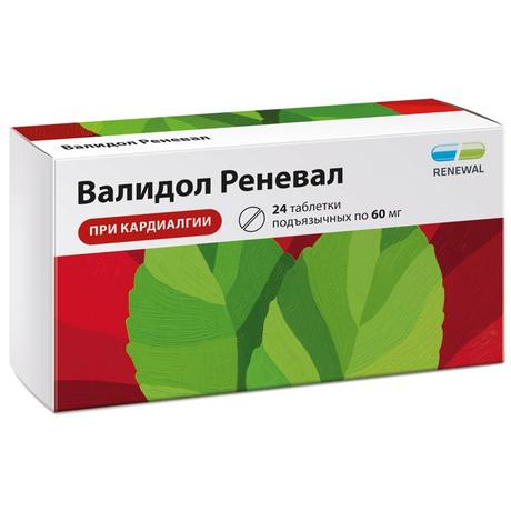 Фото Валидол Реневал, таблетки 60 мг, 24 шт.
