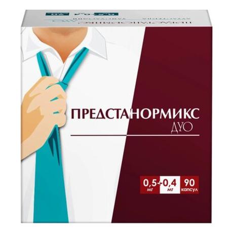 Фото Предстанормикс Дуо, капсулы с модифицированным высвобождением 0,5 мг +0,4 мг, 90 шт.