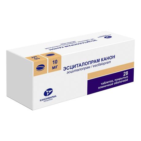 Фото Эсциталопрам Канон таблетки, покрытые пленочной оболочкой 10 мг, 28 шт.